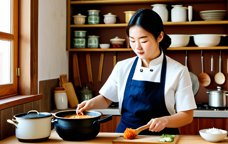 한식조리사 자격증 독학 가능한가 - The Aspiring Home Chef**
A passionate home cook in a cozy Spanish kitchen, surrounded by Korean coo...